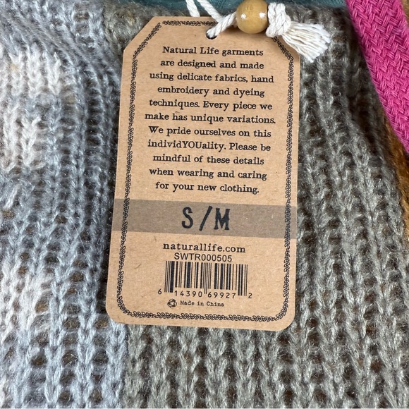 Natural Life Dreamer Jacquard Hooded Sweater S/M - Picture 3 of 9